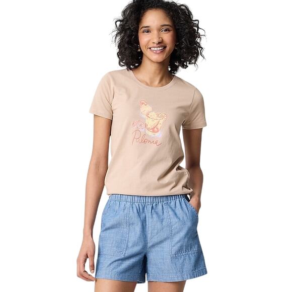 J.Crew Factory Paloma Graphic Collector Tee Brown Cotton T-Shirt XXS NWT - Picture 1 of 6